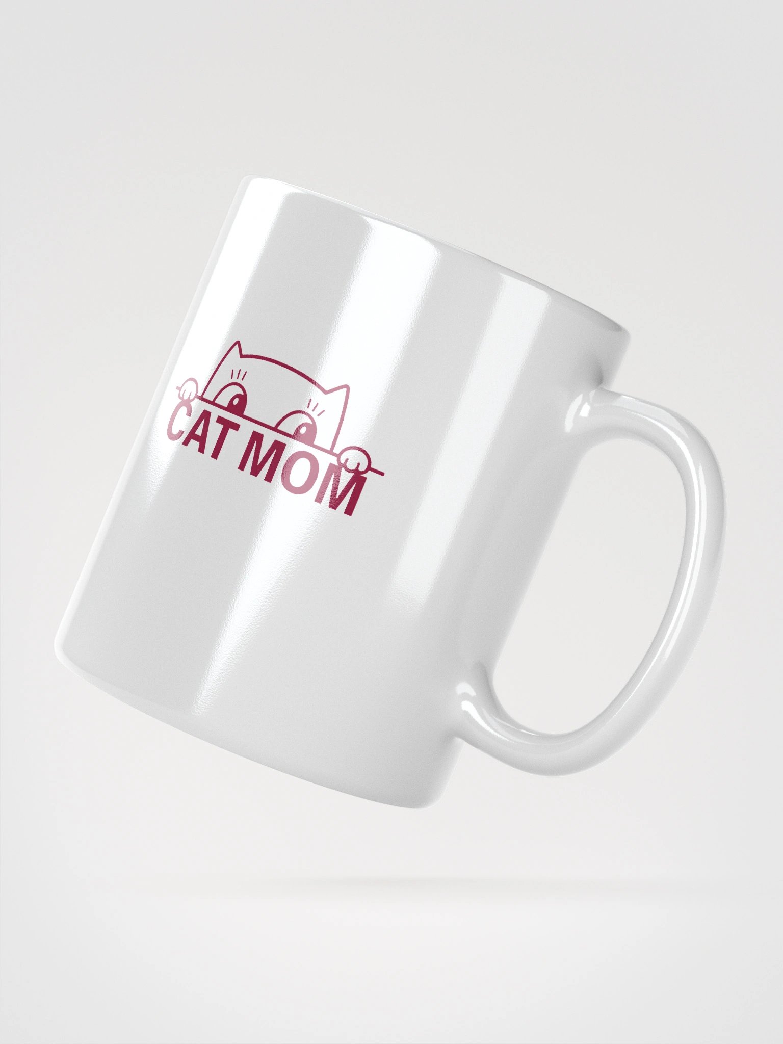 Funny Cat Mom Mug – Minimalist Peeking Kitty Coffee Cup for Pet Moms product image (4)