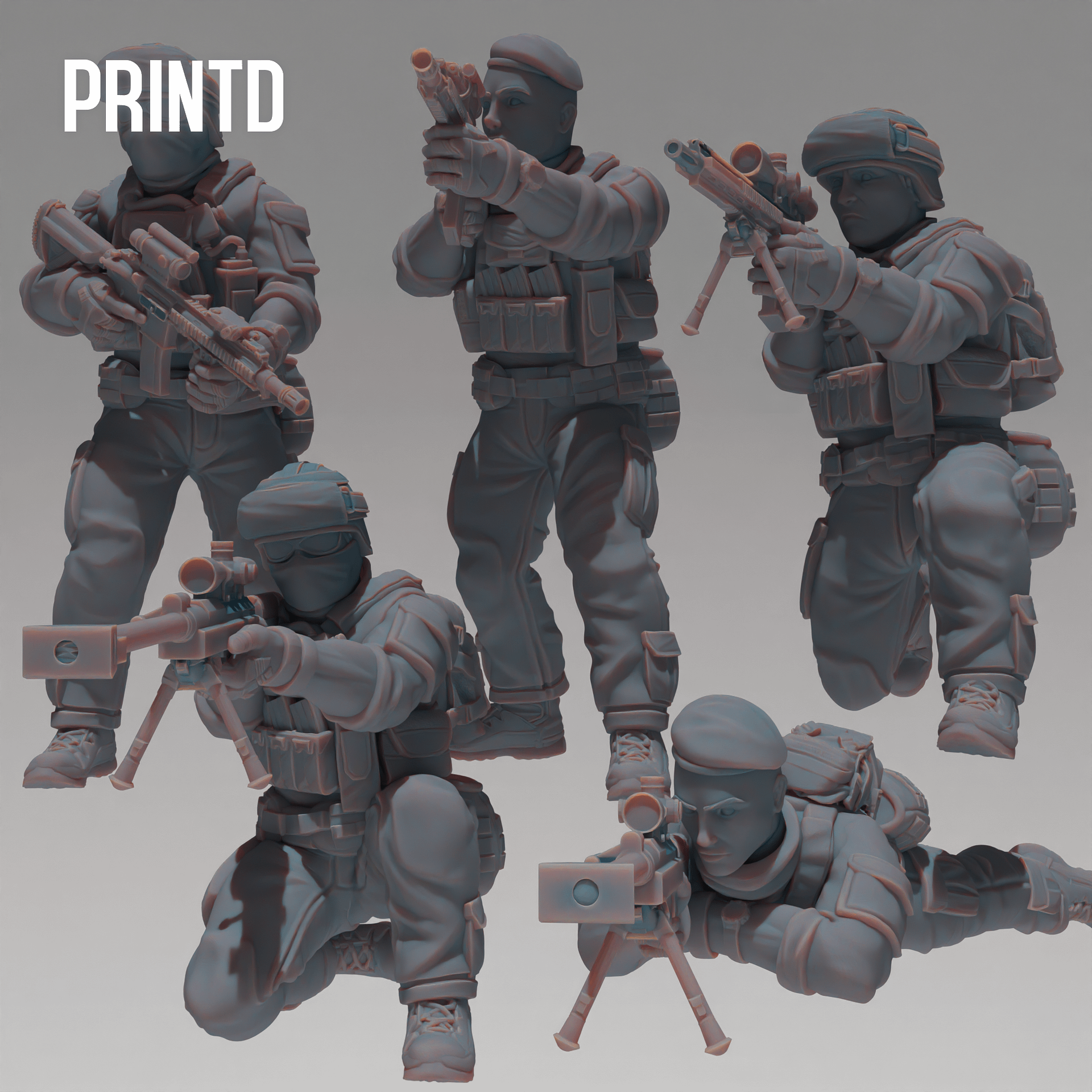 French Army Soliders Team - Modern Warfare Wargame Hobby Resin Scale Models product image (1)