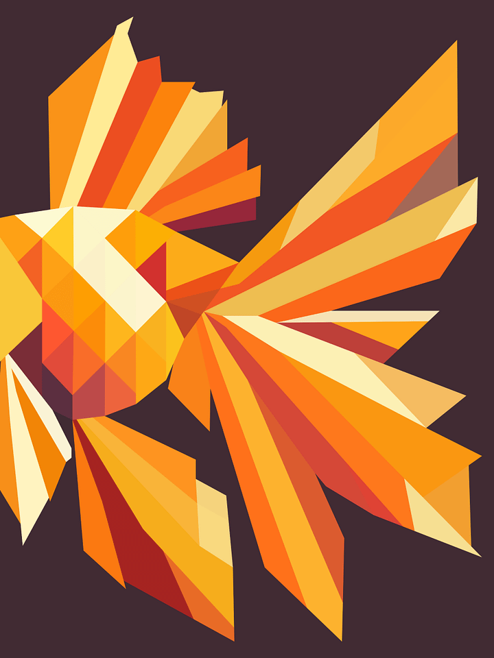 Free Geometric Goldfish PNG Art - Transparent Background, Low Poly Fish Illustration product image (2)