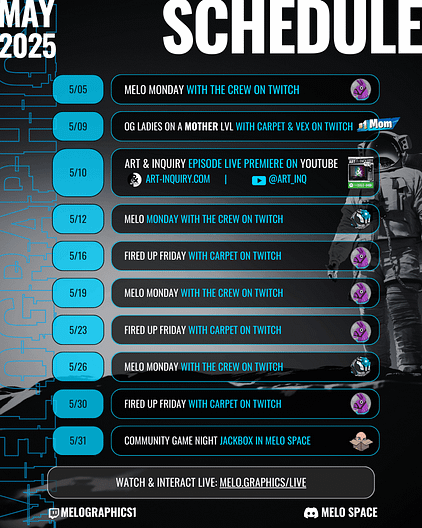 Live Stream & Event Schedule: May 2025
