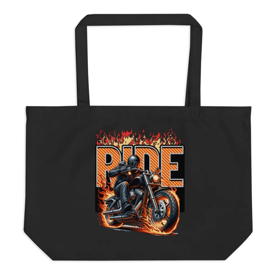 Ride Motorcycle Flaming Eco Tote product image (1)