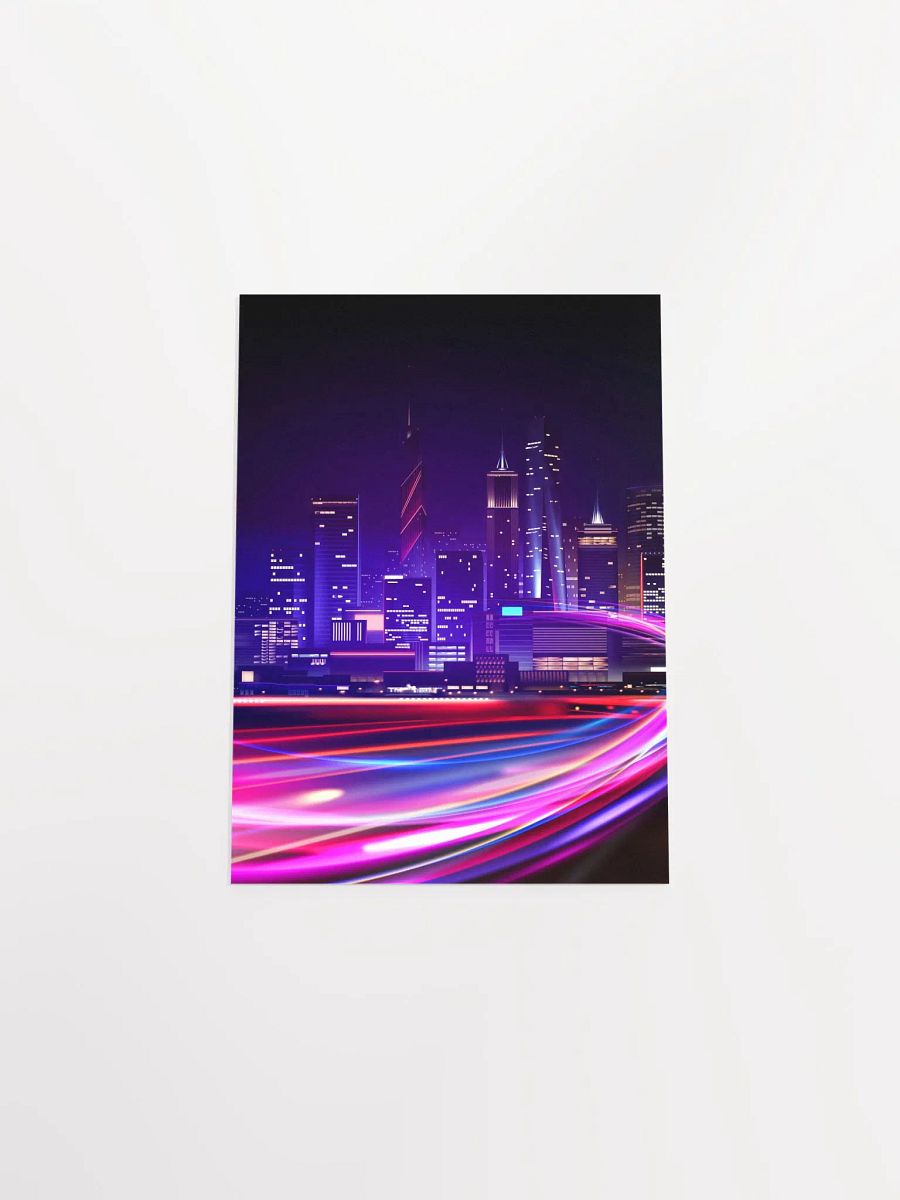 Neon city: fast lights #2 (synthwave/vaporwave/retrowave/cyberpunk) — aesthetic poster product image (9)