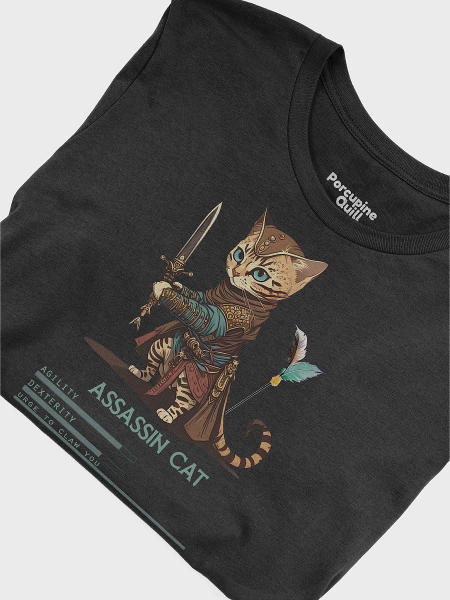 RPG Assassin Cat unisex short sleeve T-shirt for gamers and cat lovers product image (5)