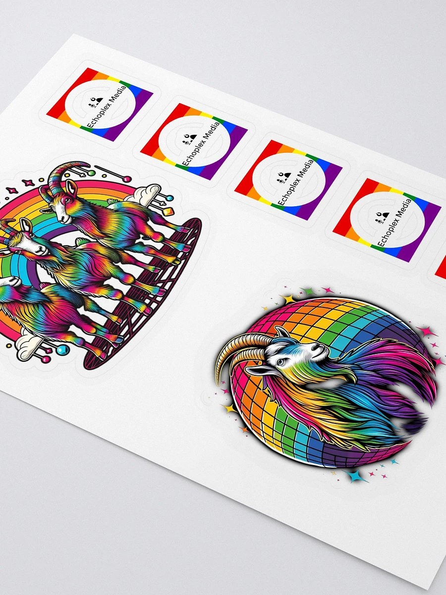 Pride 2024 Rainbow Disco Goat Sticker Sheet product image (2)