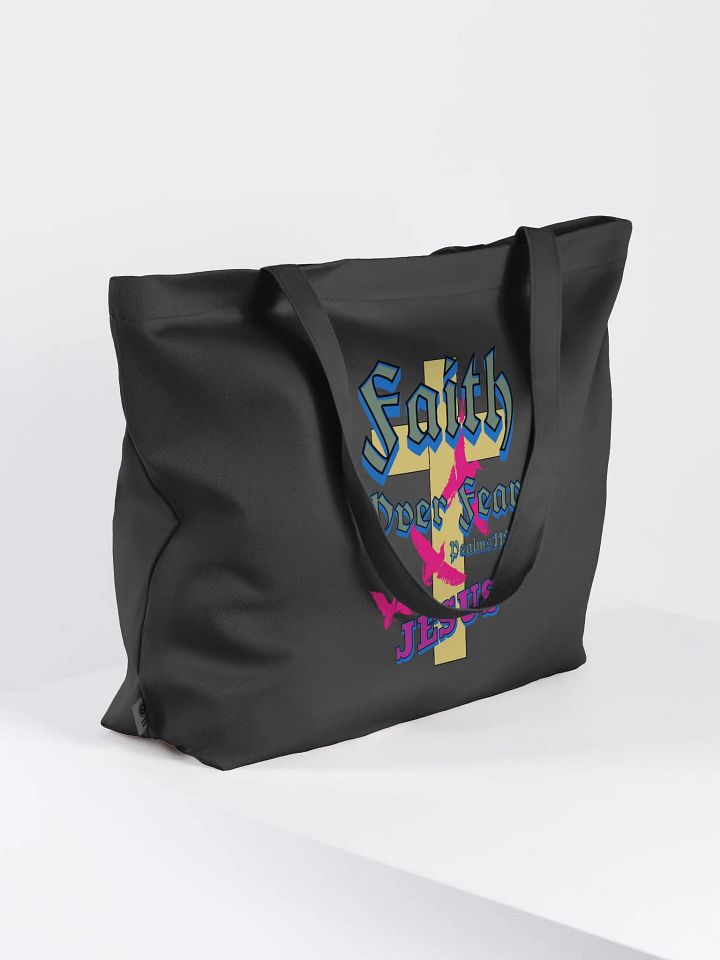 Faith Over Fear Jesus Cross Organic Tote product image (1)
