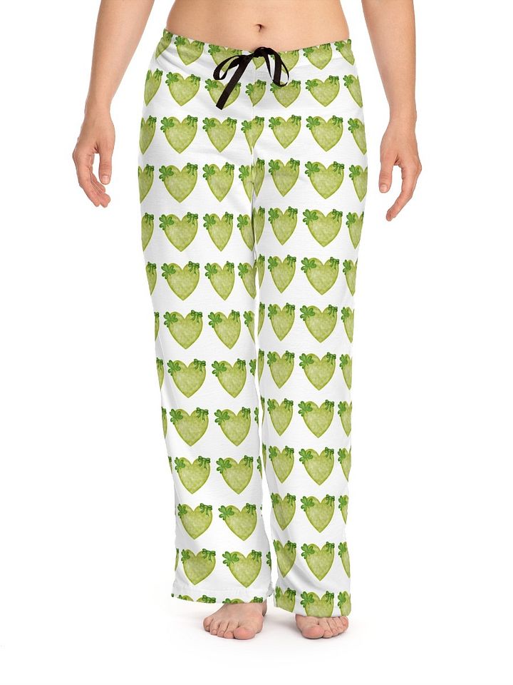 Pajama Pants -Green Heart design patteren product image (1)