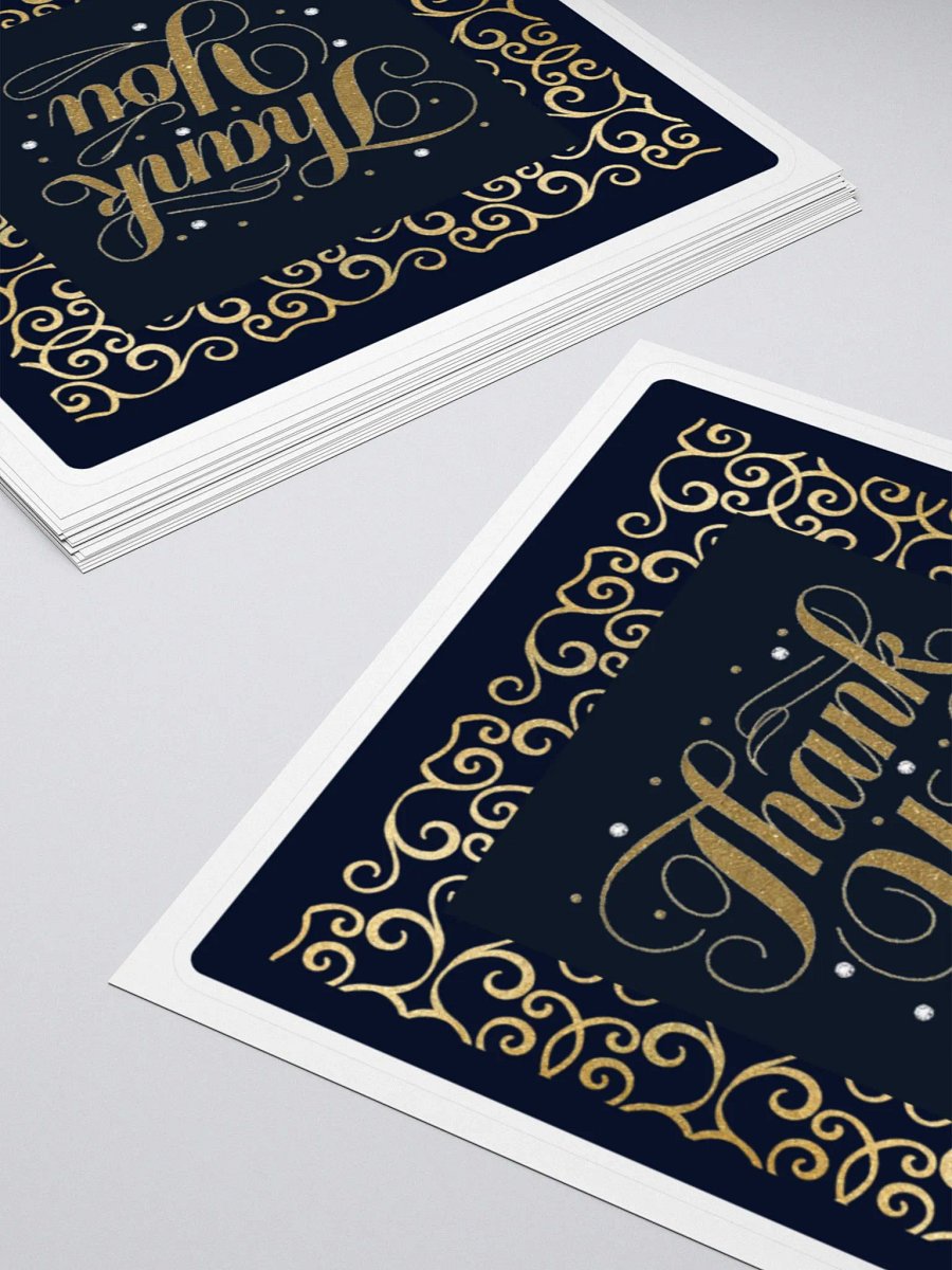 Black & gold elegant square sticker product image (4)