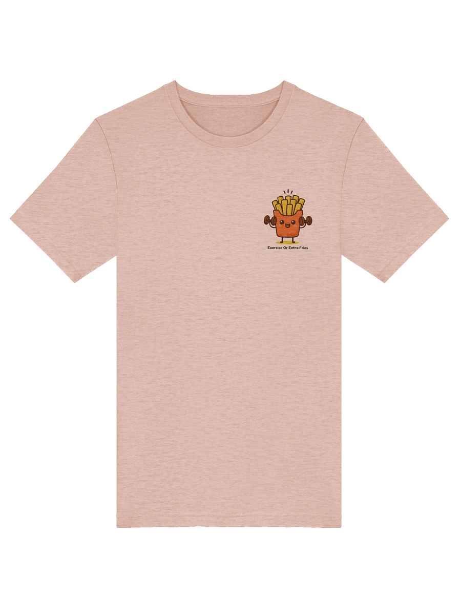 "Exercise or Extra Fries" Cute French Fries Fitness Pun T-Shirt product image (17)
