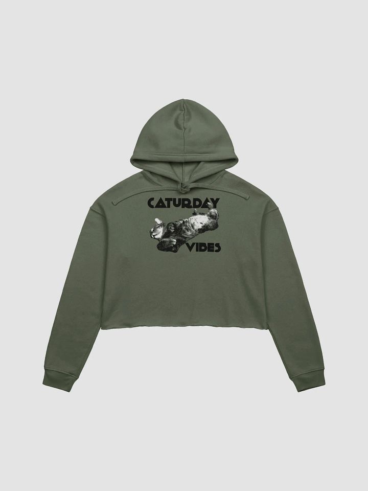 Caturday Vibes Crop Top Hoodie product image (1)