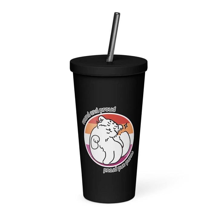 Round and Proud Manul Pride Lesbian Version - Insulated Tumbler product image (1)