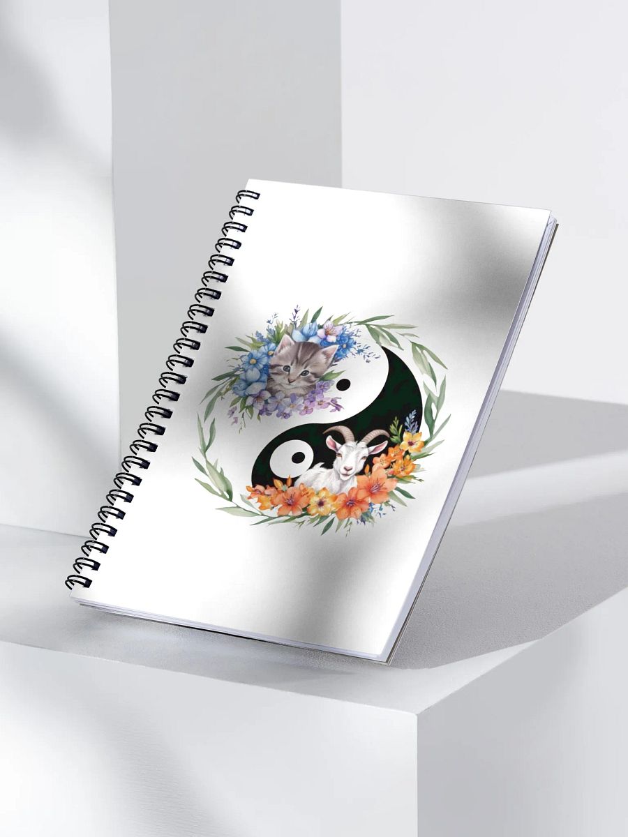 Yin-Yang Floral Harmony Spiral Notebook product image (3)