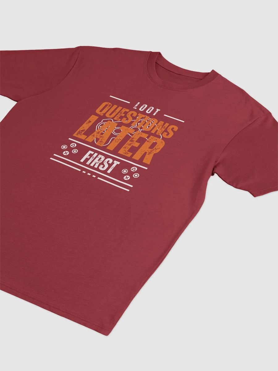 Bold Distressed Loot First Questions Later Hoodie Tee product image (11)