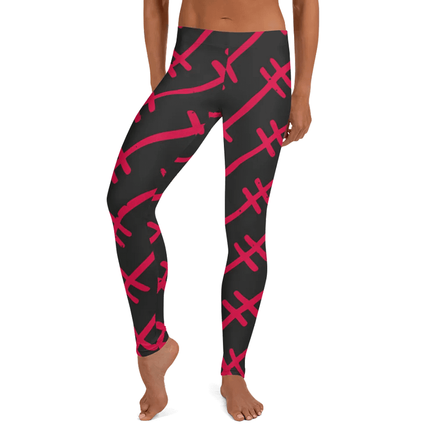 Criss-Cross Red Line All-Over Leggings product image (9)