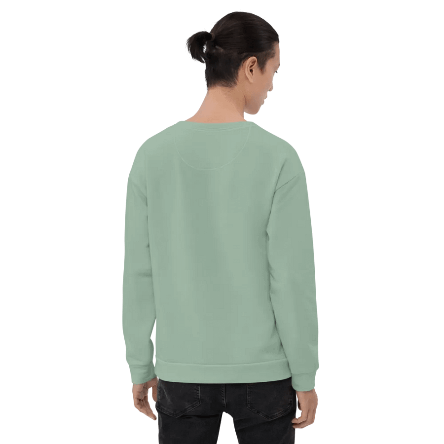 Plain Light Sage Green Soft Summer Unisex Recycled Polyester Heavyweight Premium Sweatshirt by Treasure Pie product image (8)