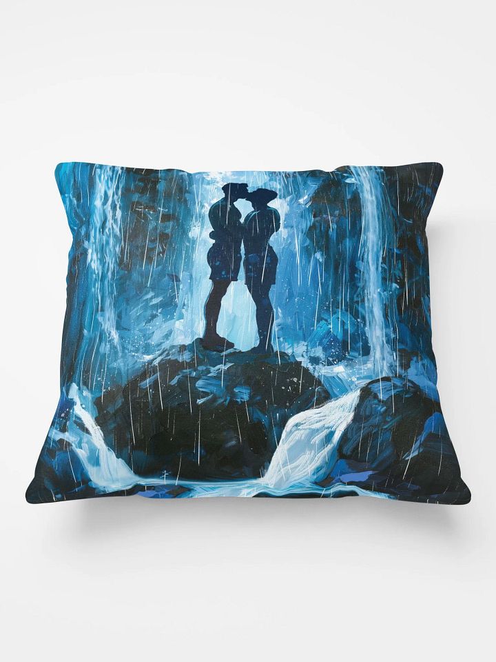 Kiss Beneath The Waterfalls - Gay Art Throw Pillow product image (2)