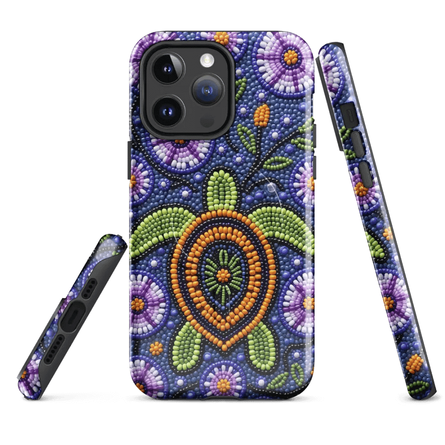 Turtle and Flowers Faux-beaded MagSafe® iPhone® Case product image (4)
