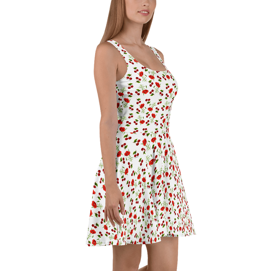 Poppies and Cherries Red and White - Skater Dress product image (3)