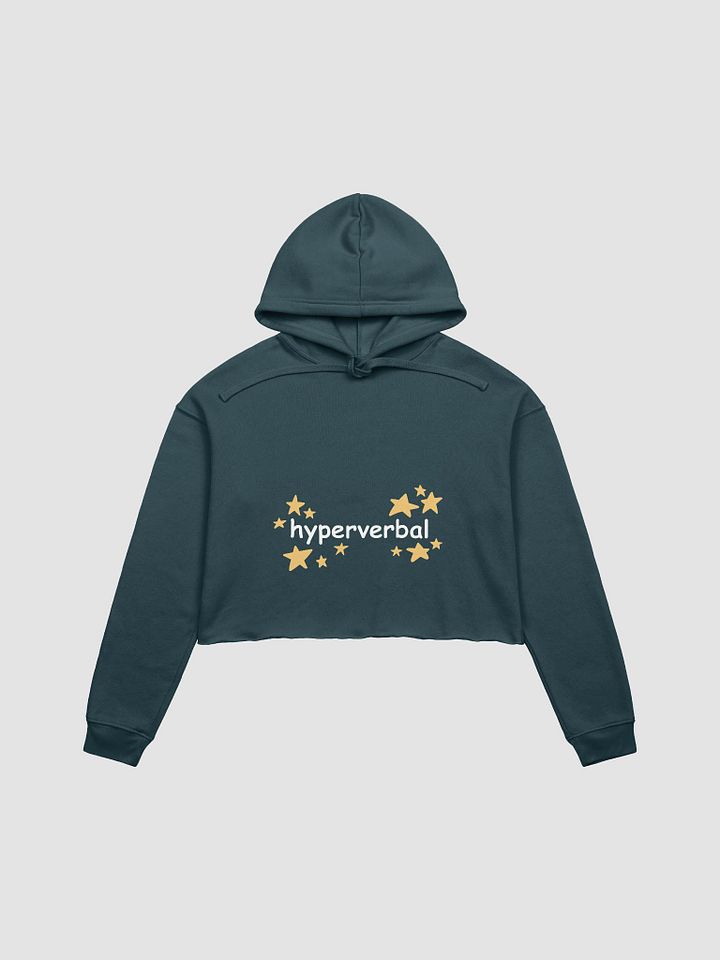 hyperverbal (comic sans with stars) fleece crop hoodie product image (1)