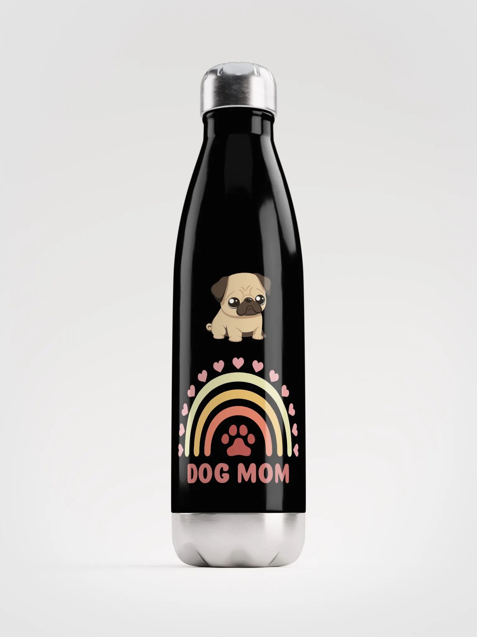 Rainbow Paws Stainless Steel Water Bottle for Pug Dog Moms product image (1)