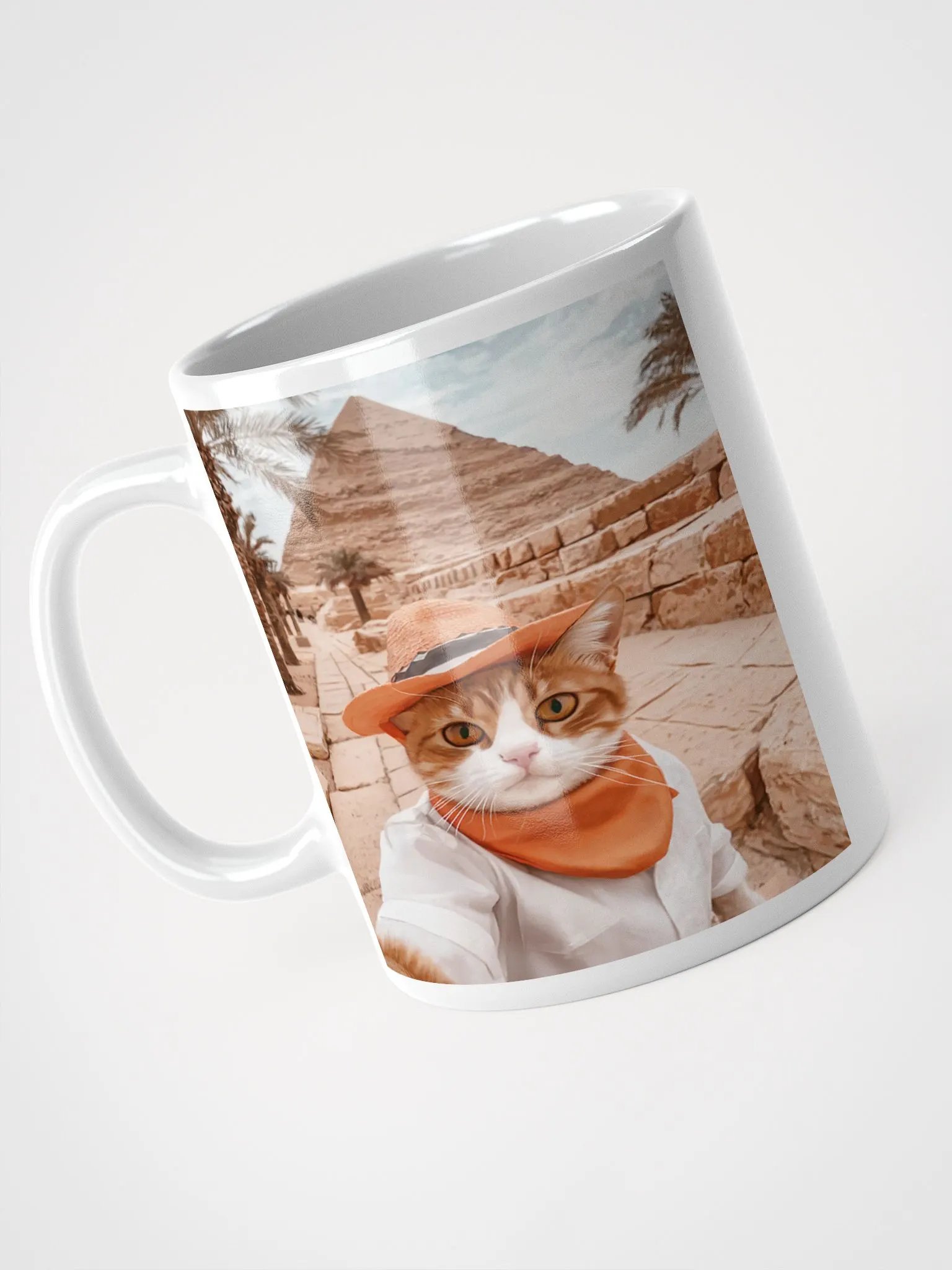 Pharaoh Cat Selfie #Humorous Mug - White product image (3)