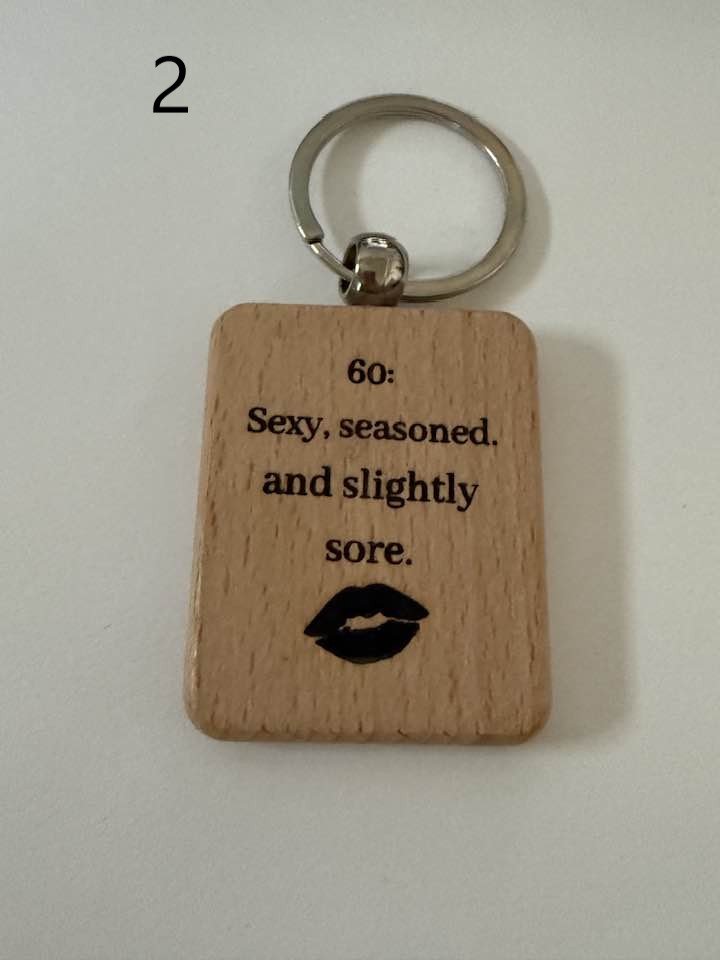 Milestone Birthday Wooden Engraved Keychains | Age 21–70 | Handmade Gift for Him or Her (5) product image (2)