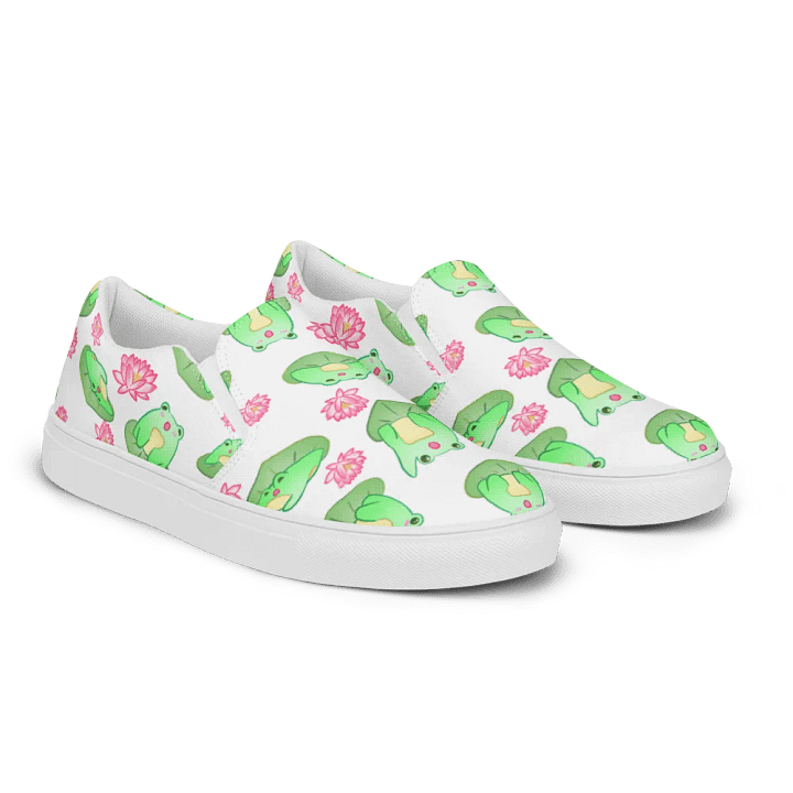 Kawaii Froggie Womens Slip On Shoes product image (1)