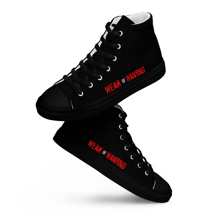 Weak Of Wanting Men's High Top Canvas Red Logo Shoes product image (8)