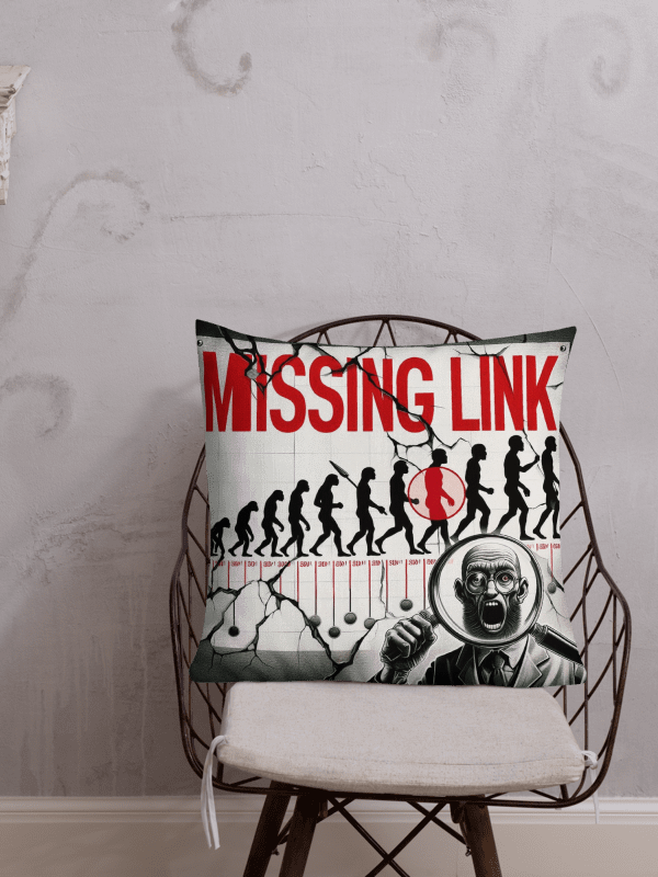 Missing Link Evolutionary Premium Pillow | AI Design the theory of evolution is just stupidity product image (1)
