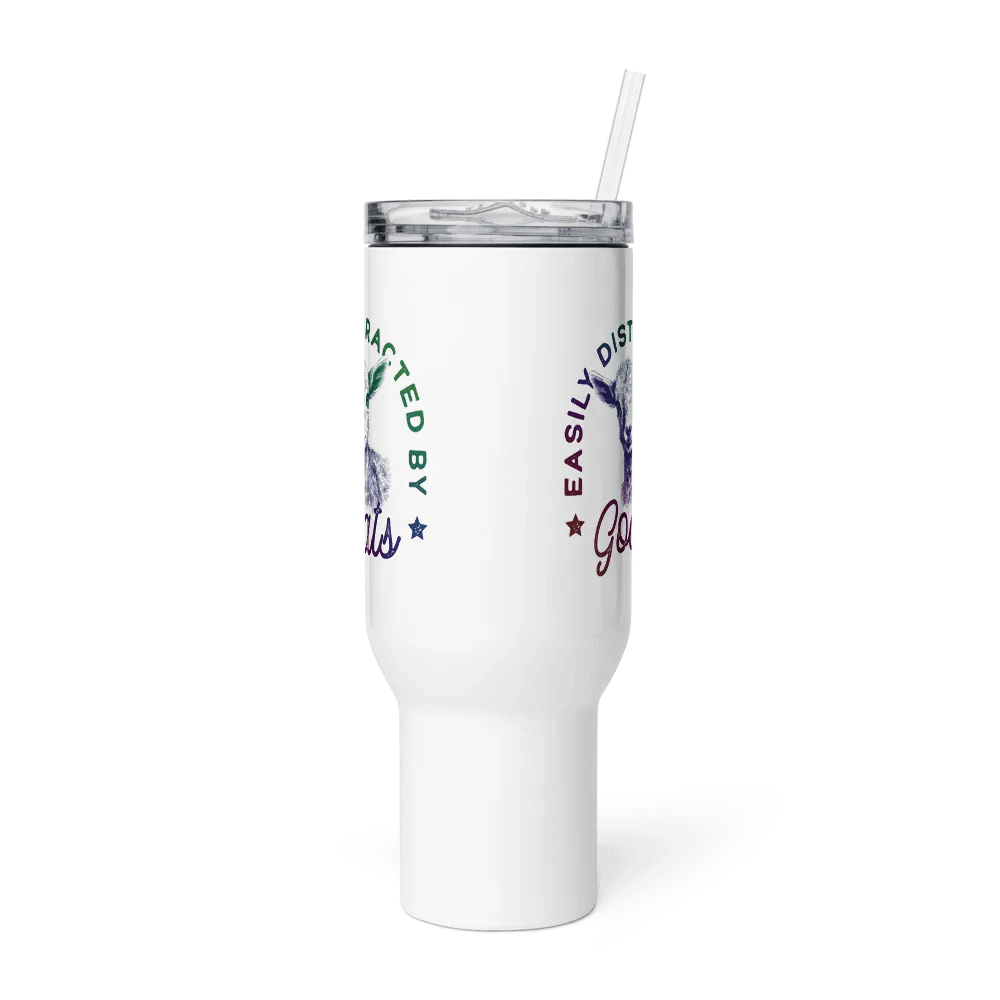 "Easily distracted by goats" Travel Mug with a Handle product image (16)
