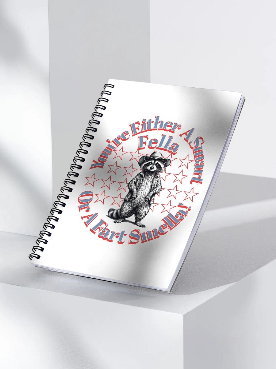 Youre Either A Smart Fella Or A Fart Smella Raccoon Witty Cowboy Spiral Notebook product image (3)