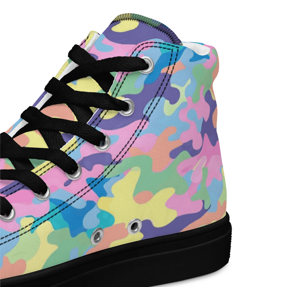 Pastel Camouflage High Top Canvas Shoes product image (10)