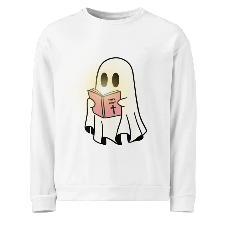 Holy Ghost Reading Glowing Bible Sweatshirt | Not Halloween Collection product image (1)