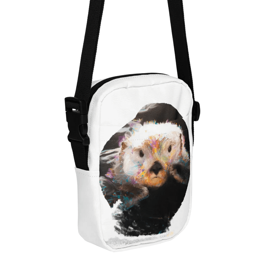 Watercolor Sea Otter All-Over Print Crossbody Bag product image (8)