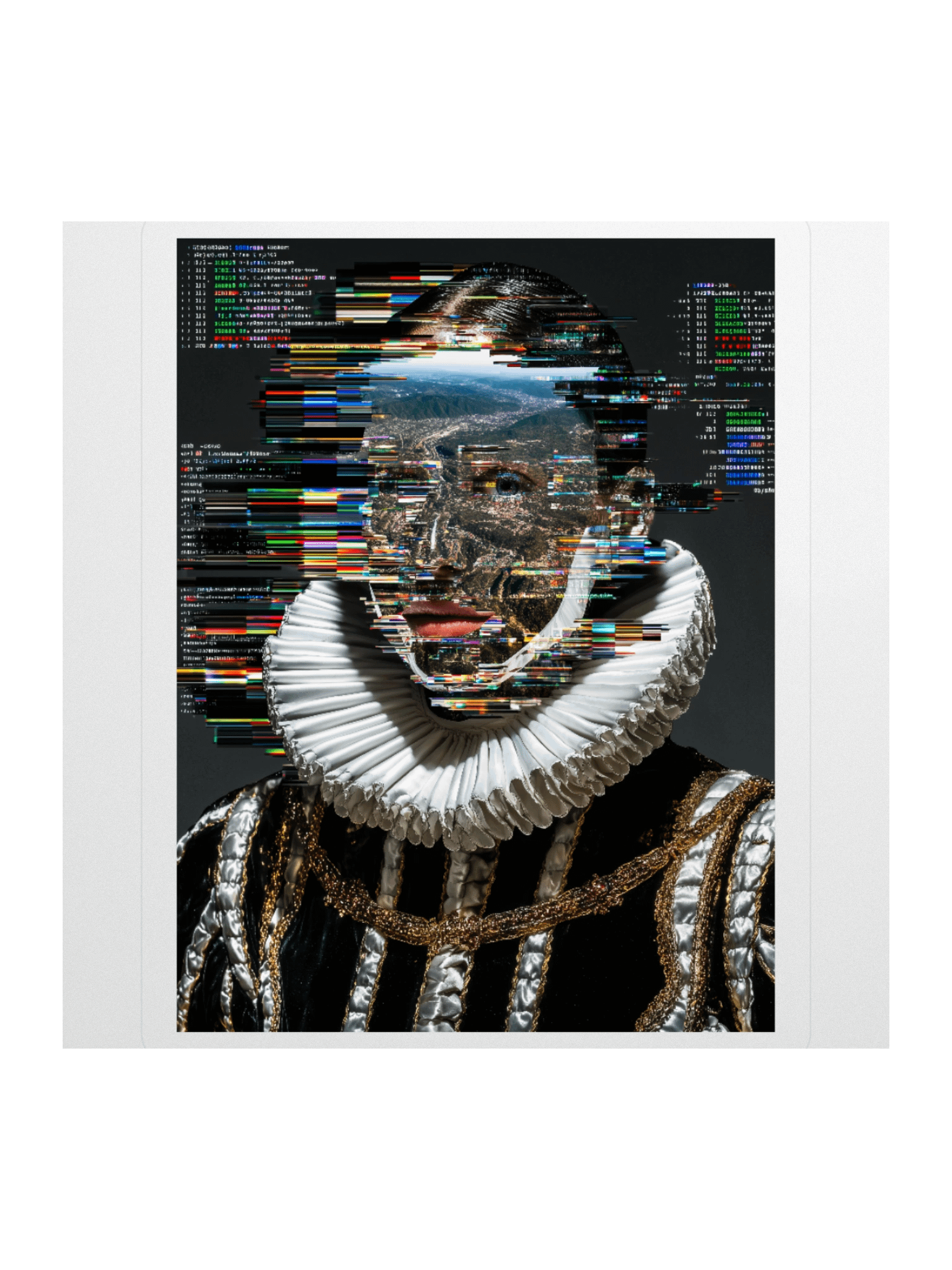 Sticker Futuristic Cyberpunk Glitch Renaissance Portrait product image (1)