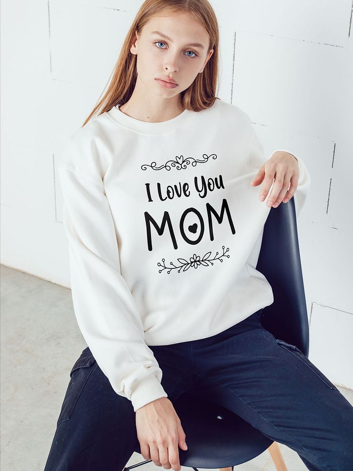 I Love You Mom Cotton Heritage Sweatshirt product image (9)