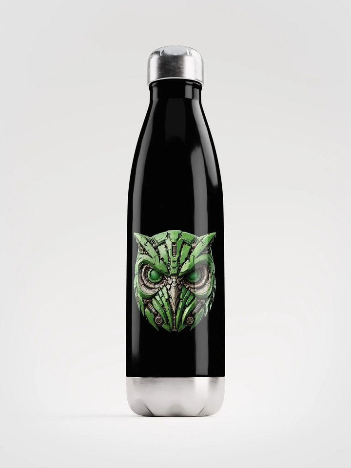 Light Green Stainless Steel Water Bottle with Iron Owl Robot Design product image (1)