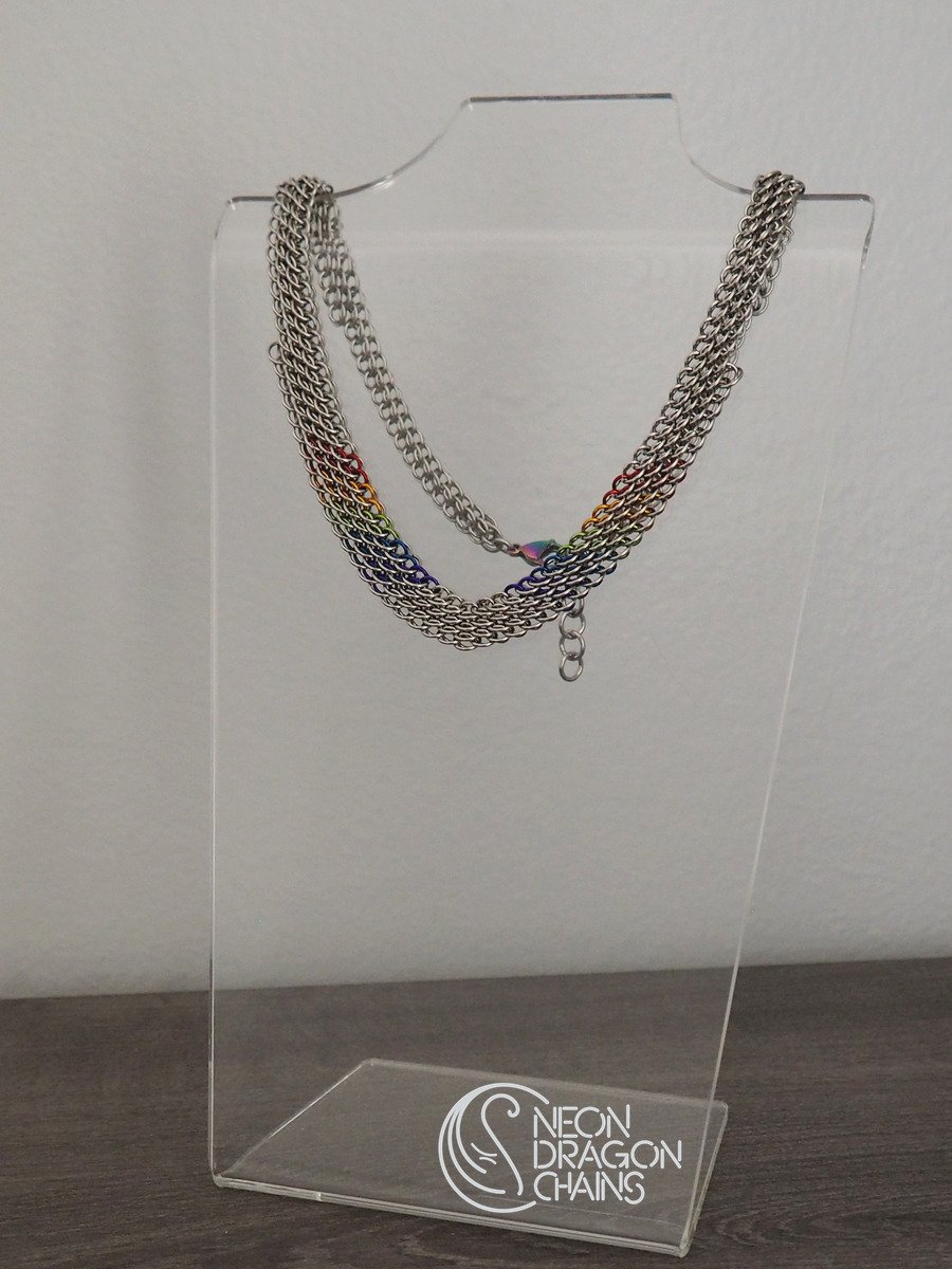 Electric Dragonscale Necklace / Rainbow Chrome OOAK product image (3)