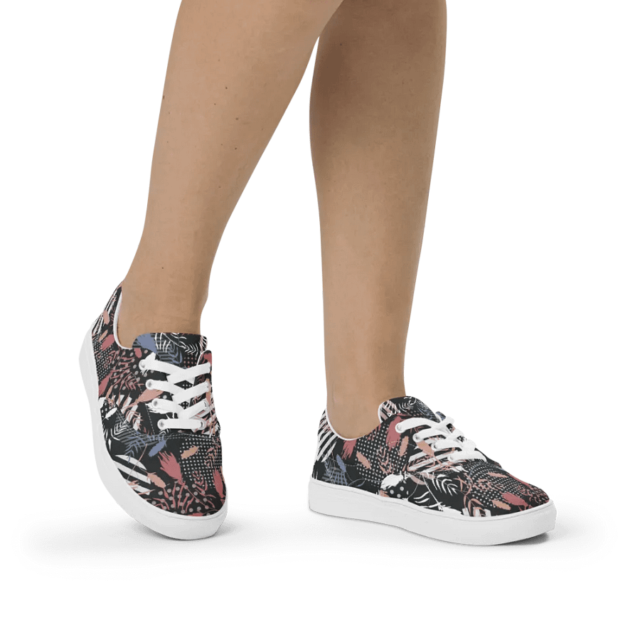Floral Abstract Bliss Lace-Up Canvas Shoes product image (2)