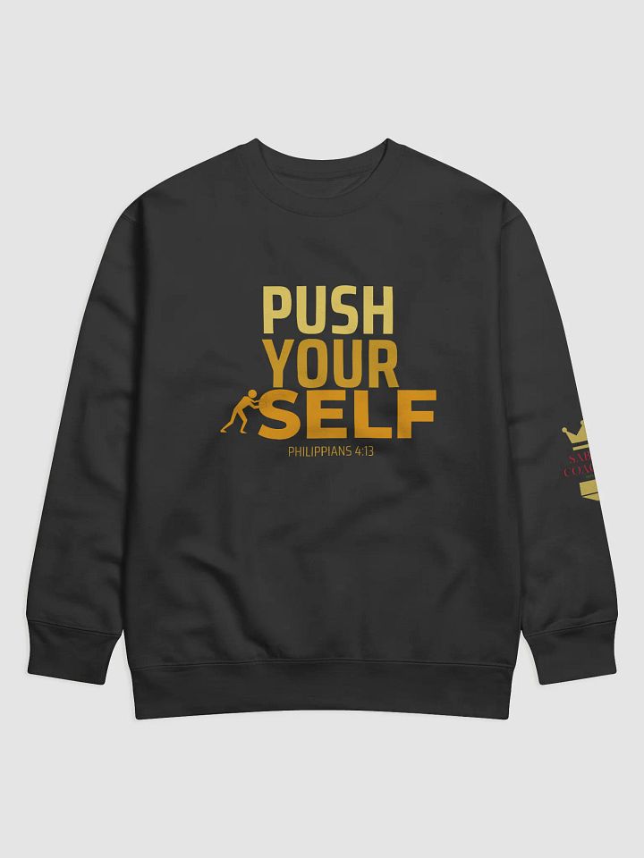 Push Yourself Sweatshirt_Black_SC_Sleeve logo product image (1)