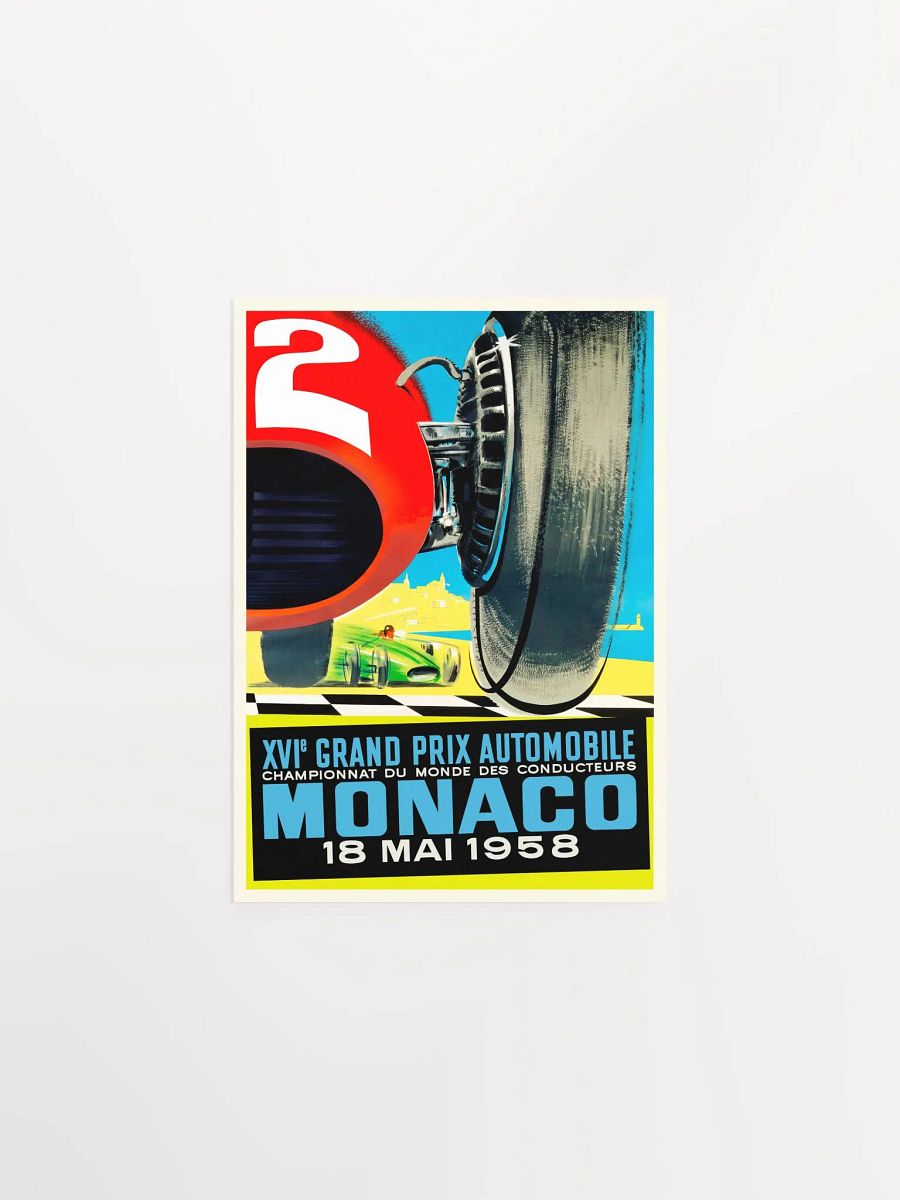 Monaco Vintage F1 Grand Prix, 1958 poster — Vintage Formula 1 poster, Monaco Grand Prix poster, retro travel poster, retro travel art product image (6)