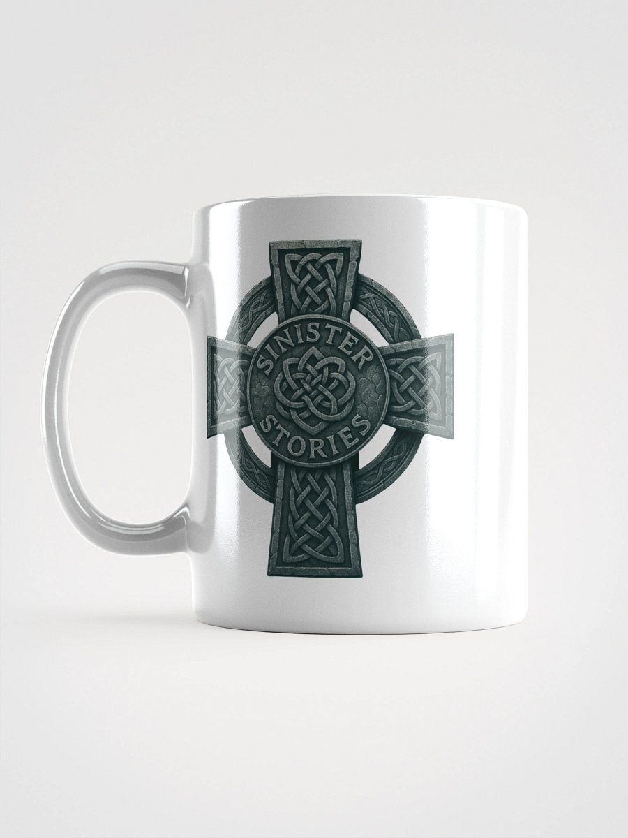 Sinister Stories Celtic Cross Mug – White Edition (Double-Sided Mystical Symbol) product image (16)