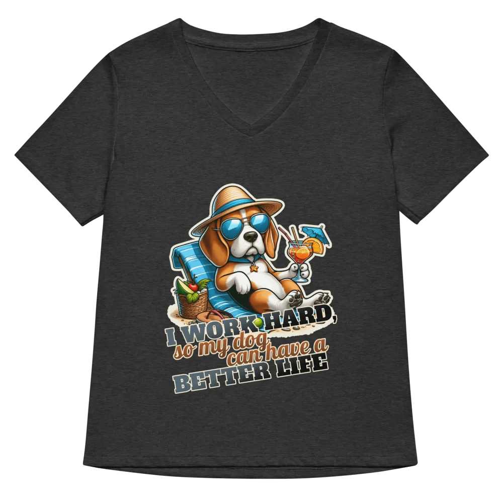 Work Hard - Beagle Beach - V-Neck product image (31)