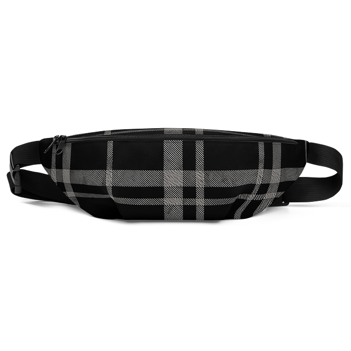 Black and White Dark Plaid Fanny Pack (Waist Bag) product image (1)
