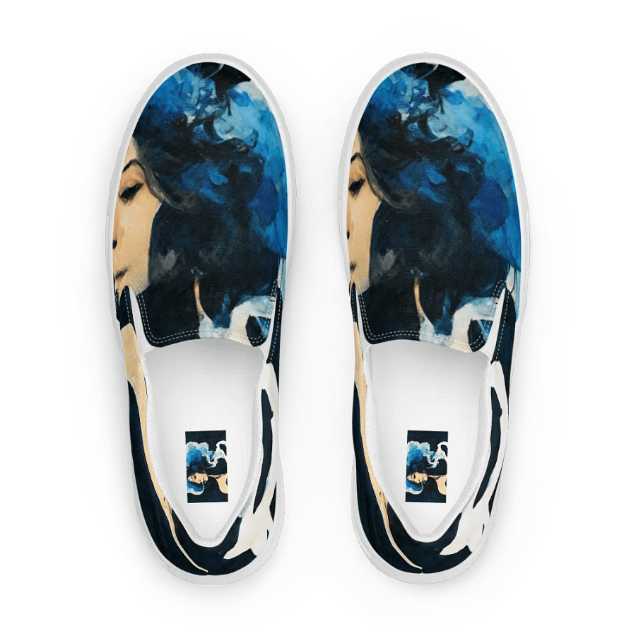 Blue Plumes, Men's Slip-On canvas Shoes product image (1)