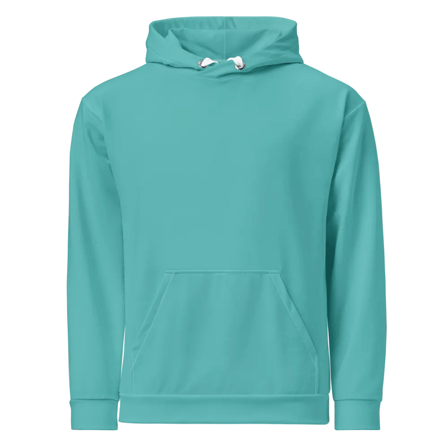Plain Turquoise Blue True Summer Unisex Recycled Polyester Heavyweight Premium Hoodie by Treasure Pie product image (1)