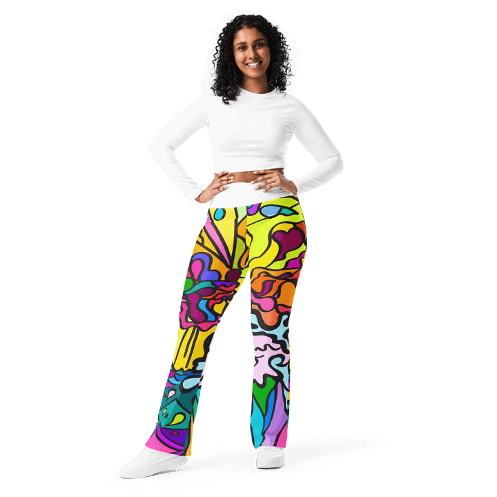 SwirlScape Flare Leggings - Wave at Sunset product image (1)