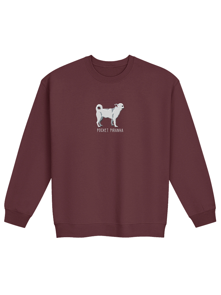 Pocket Piranha Sweatshirt (Embroidered) of a Chihuahua(White) product image (5)