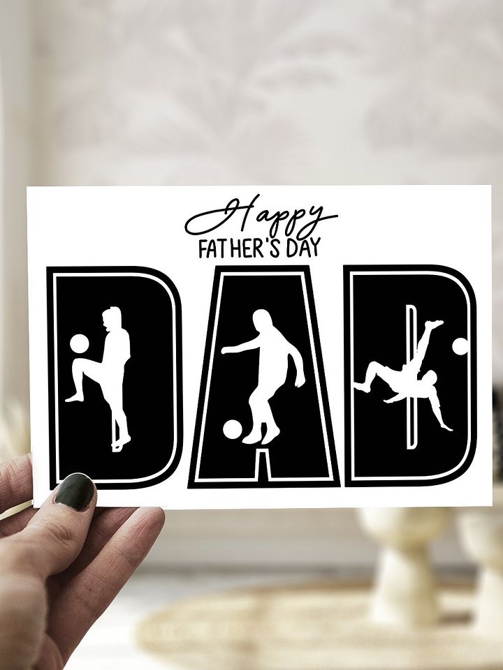 Minimalist Black and White Football Father's Day Greeting Card product image (1)