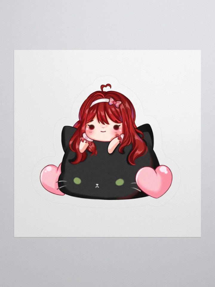 Pink Heart Cat Sticker product image (1)