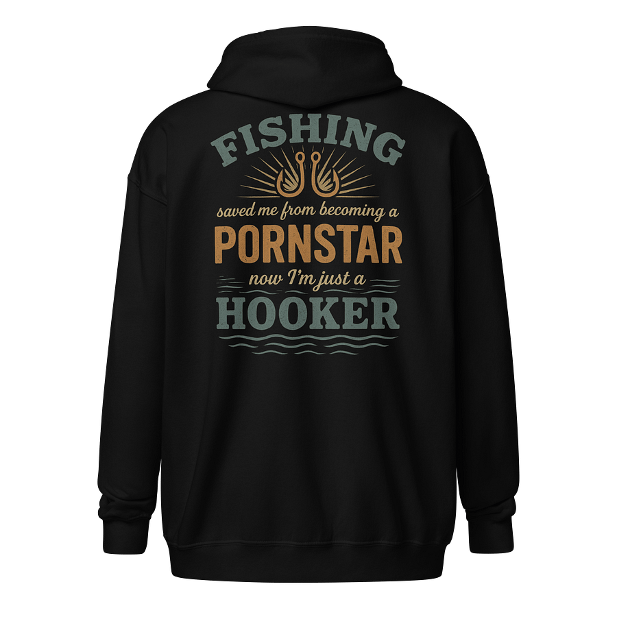 Funny Fishing Zip Hoodie – Hooker Humor Vintage Style product image (1)
